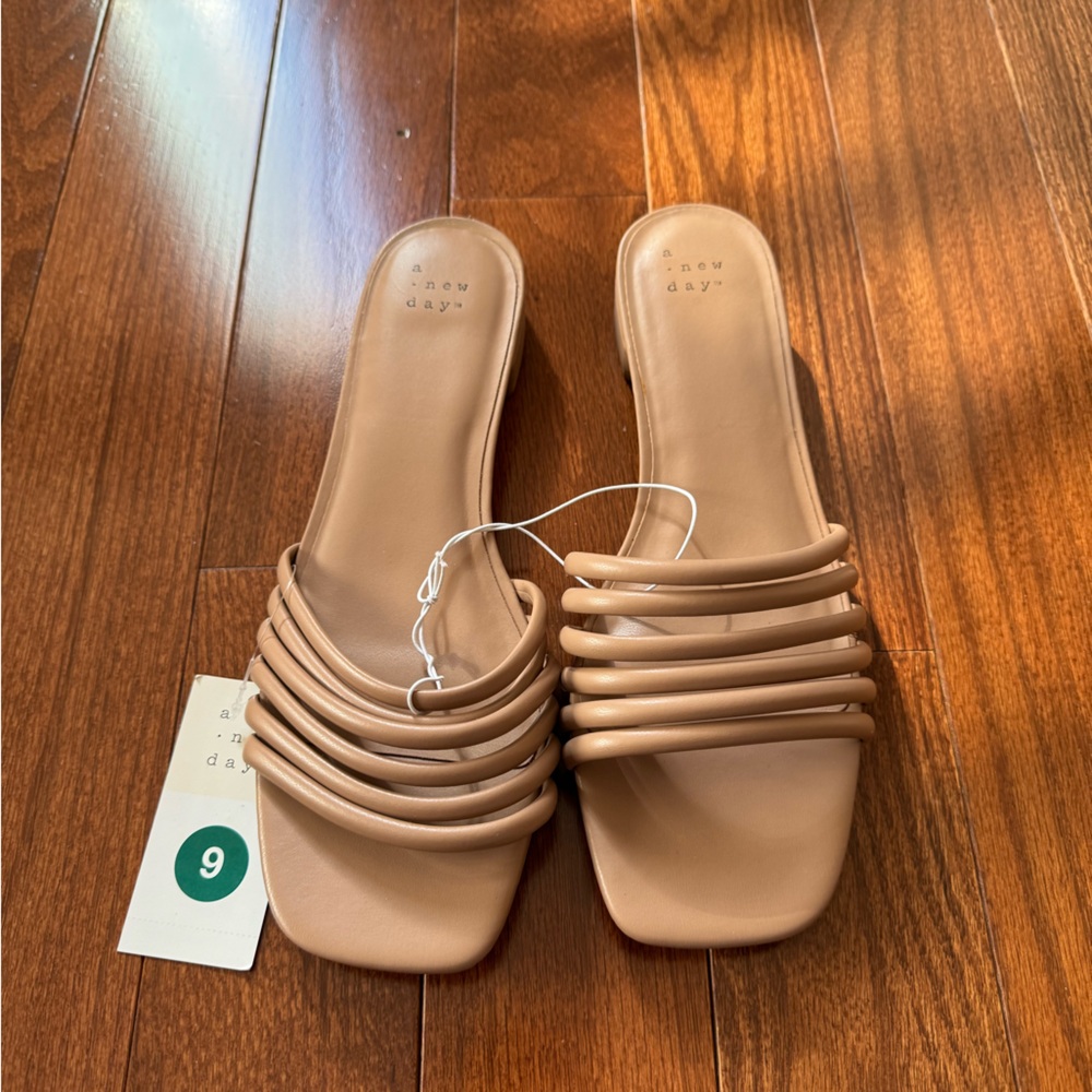 a new day Tan Women's Strappy Slide Sandals